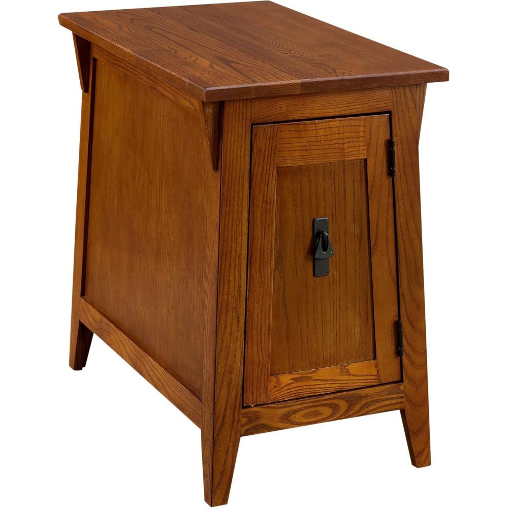 imageLeick Home Shaker End Table Solid Wood with Storage Door for Living Rooms and Small Spaces Medium Oak 10030MEDRusset