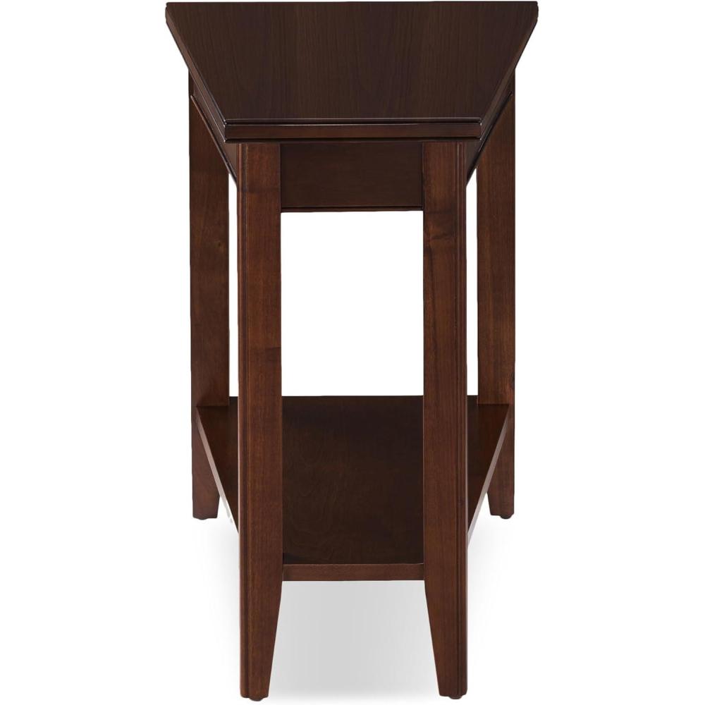 imageLeick Home Slate End Table Solid Wood Narrow Wedge Shape Slate Tile Insets Bottom Display Shelf EasyAssembly Rustic Oak 235 in L x 17 in W x 24 in H 10056Chocolate Cherry