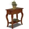 imageHaven Ridge Solid Wood Side Table with BuiltIn Swing Arm Lamp and Drawer Medium Oak Brown Perfect for Entryways Living Rooms and Small Spaces  Leick Home 9037MEDBrown Cherry