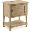 imageLeick Home 11222 Ironcraft Solid Wood Nightstand with Drawer and Shelf Mission Oak Brown and Black Metal Perfect for Bedrooms Living Rooms and Small SpacesDesert Sand