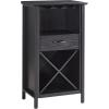 imageLeick Home 9061SL Mission Wine Stand with Glass and Bottle Storage Two Drawer for Buffet Dining Room Living Room Kitchen Slate Black FinishBlack Wash