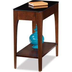 Leick Home 10907 Slatestone One Drawer Rustic Oak End Table, Distressed Rustic Oak(Chestnut)