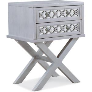 Leick Home 11222 Ironcraft Solid Wood Nightstand with Drawer and Shelf, Mission Oak Brown and Black Metal, Perfect for Bedrooms, Living Rooms, and Small Spaces(Silver Leaf)