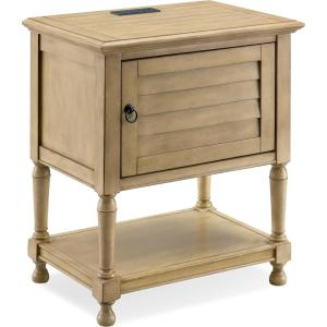Leick Home 11222 Ironcraft Solid Wood Nightstand with Drawer and Shelf, Mission Oak Brown and Black Metal, Perfect for Bedrooms, Living Rooms, and Small Spaces(Desert Sand)