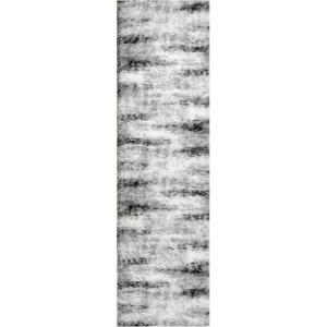 Leick Home 596353 Allerick Runner Vintage Monochromatic Abstract Gray Living Room Bedroom Dining Room Area Rug Runner 2’2″ x 10′(Gray/White)