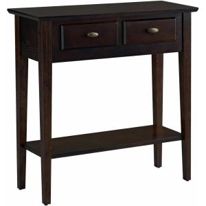 Leick Home Boa Console Table, Solid Wood, Bottom Display Shelf, Narrow Depth, Easy-Assembly, For Living Room/Hallway, Chocolate Cherry, 38.0 in. W x 14.0 in. D x 30.0 in. H, 10332(Chocolate Oak)
