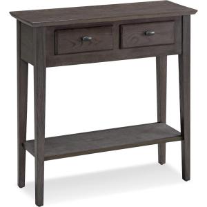 Leick Home Boa Console Table, Solid Wood, Bottom Display Shelf, Narrow Depth, Easy-Assembly, For Living Room/Hallway, Chocolate Cherry, 38.0 in. W x 14.0 in. D x 30.0 in. H, 10332(Smoke Gray / Matte Black)