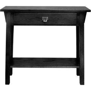 Leick Home Boa Console Table, Solid Wood, Bottom Display Shelf, Narrow Depth, Easy-Assembly, For Living Room/Hallway, Chocolate Cherry, 38.0 in. W x 14.0 in. D x 30.0 in. H, 10332(Black)