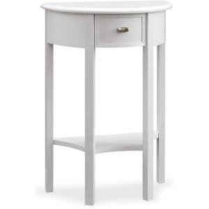 Leick Home Boa Console Table, Solid Wood, Bottom Display Shelf, Narrow Depth, Easy-Assembly, For Living Room/Hallway, Chocolate Cherry, 38.0 in. W x 14.0 in. D x 30.0 in. H, 10332(Cottage White)