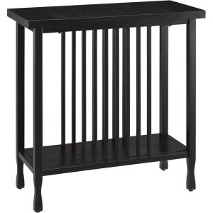 Leick Home Mission End Table, Solid Wood, 1 Storage Drawer, Bottom Display Shelf, Narrow, Easy-Assembly, For Living Room/Bedroom, Russet, 24.0 in. L x 15.0 in. W x 24.0 in. H, 9059-RS(Black Wash)