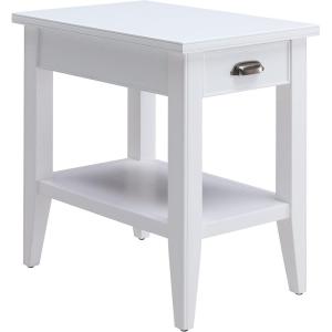 Leick Home Mission End Table, Solid Wood, 1 Storage Drawer, Bottom Display Shelf, Narrow, Easy-Assembly, For Living Room/Bedroom, Russet, 24.0 in. L x 15.0 in. W x 24.0 in. H, 9059-RS(White)