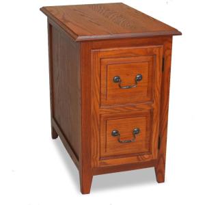Leick Home Shaker End Table, Solid Wood, with Storage Door, for Living Rooms and Small Spaces, Medium Oak, 10030-MED(Medium Oak)