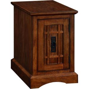 Leick Home Shaker End Table, Solid Wood, with Storage Door, for Living Rooms and Small Spaces, Medium Oak, 10030-MED(Mission Oak)