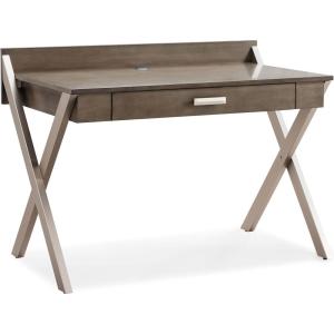 X-Leg Laptop Computer Desk in Smoke Gray Finish