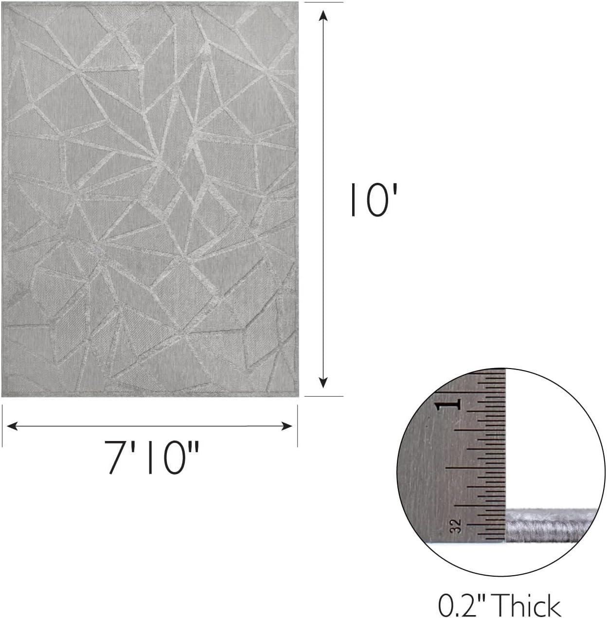 imageDesign House Leick Home 595751 Vennor Geometric Indoor Outdoor Area Rug Rectangle 710x10