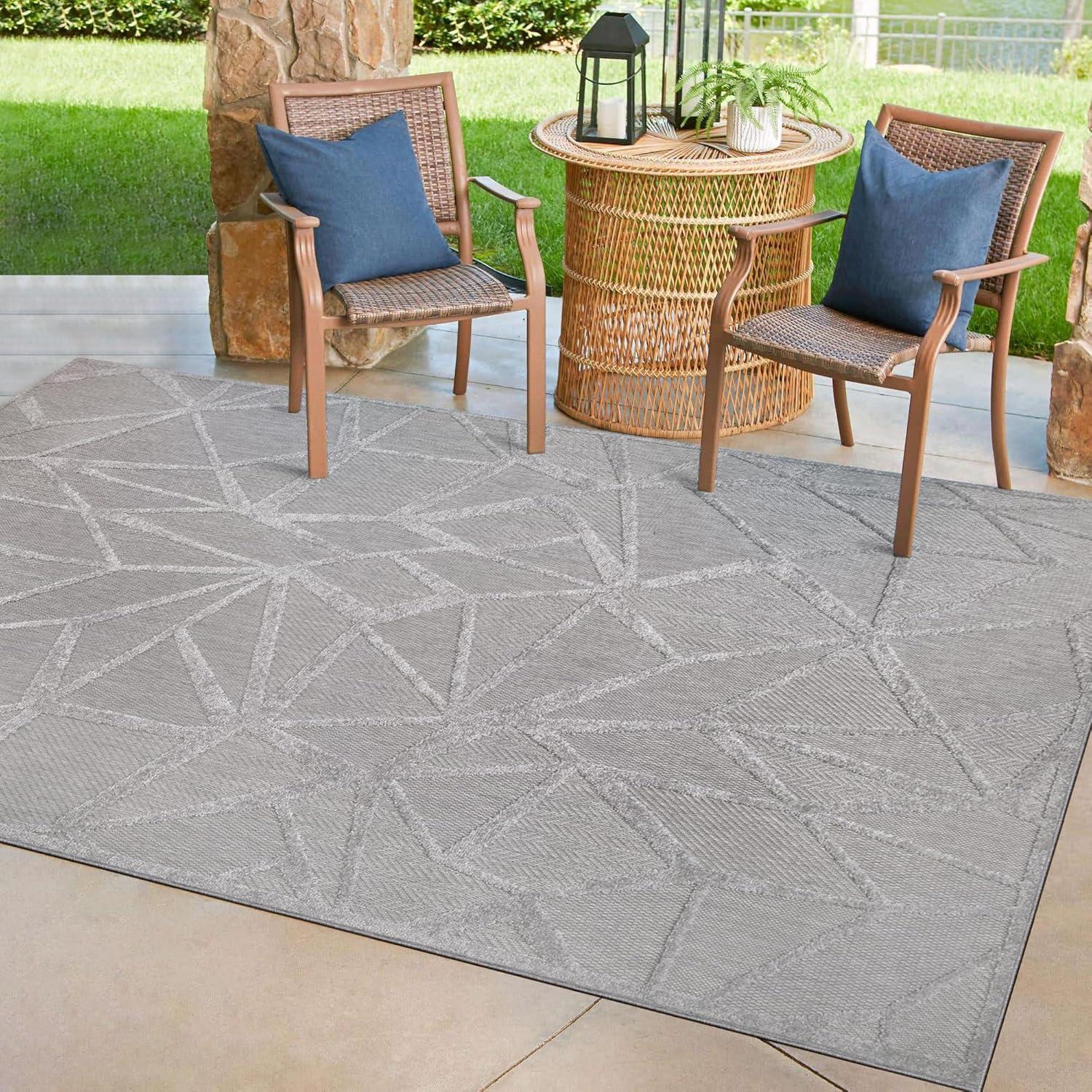 imageDesign House Leick Home 595751 Vennor Geometric Indoor Outdoor Area Rug Rectangle 710x10
