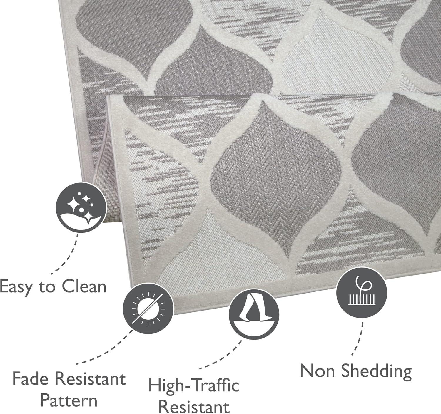 imageDesign House Leick Home 596569 Laurus Quatrefoil Indoor Outdoor Area Rug Rectangle 4x6
