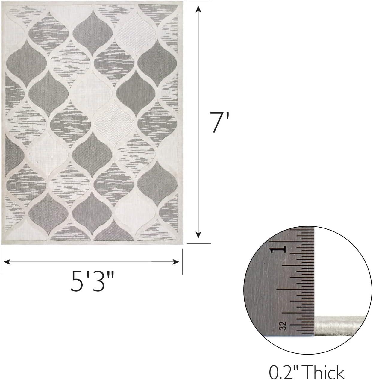 imageDesign House Leick Home 596577 Laurus Quatrefoil Indoor Outdoor Area Rug Rectangle 53x7