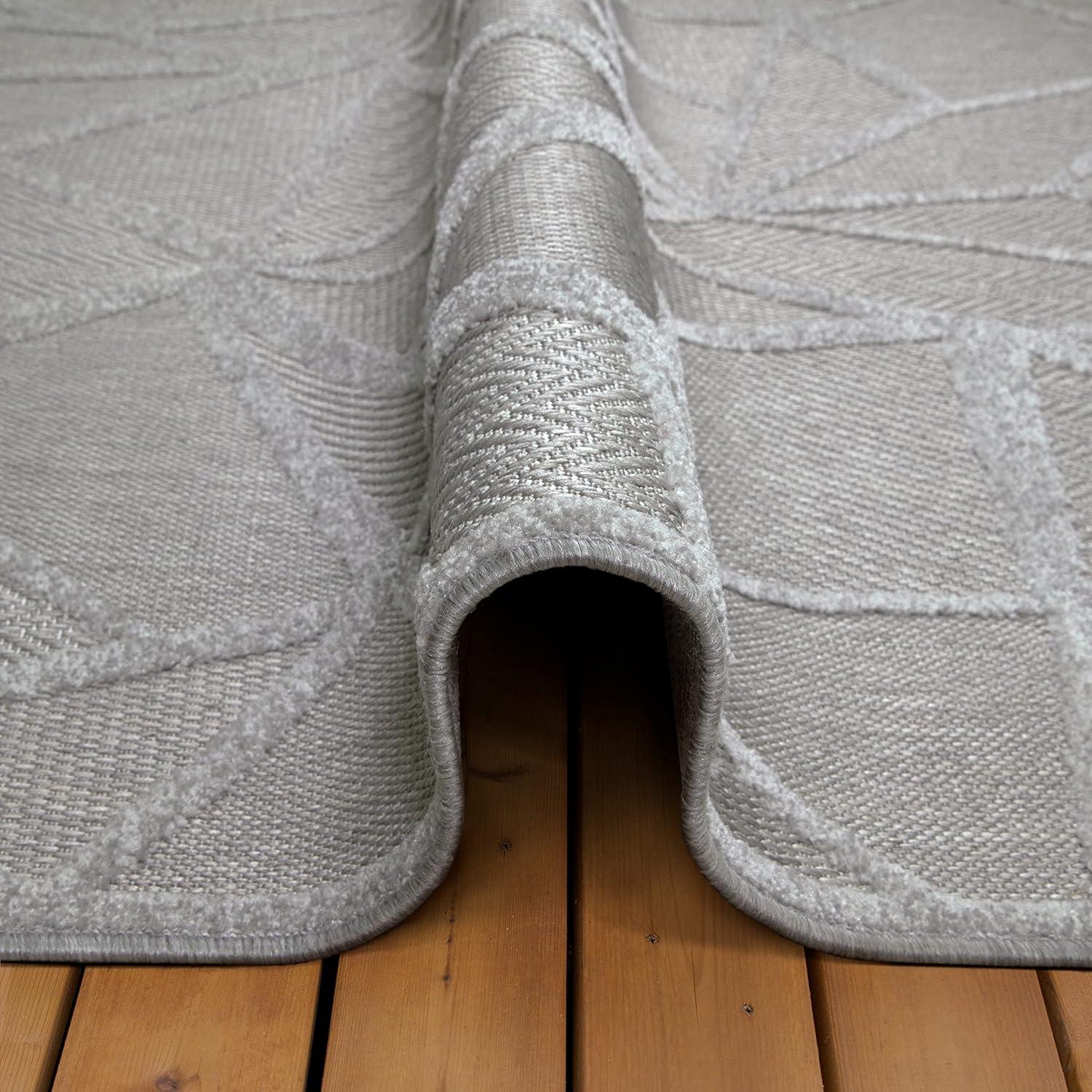 imageDesign House Leick Home Vennor Indoor and Outdoor Area Rug Geometric Pattern 7 ft x 10 ft Gray 595744Grey