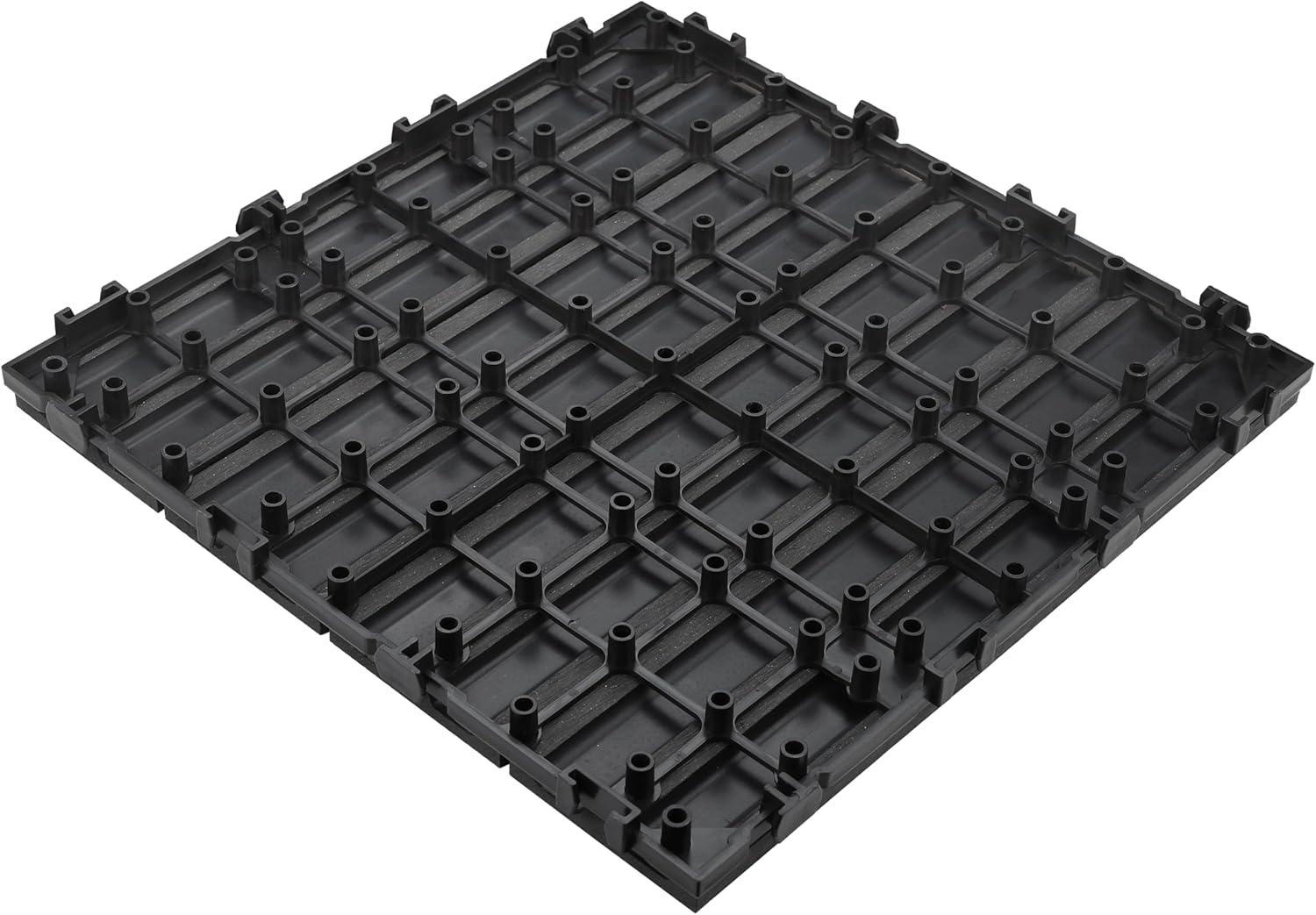 imageDesign House Square Deck Tiles Interlocking Wood Composite Decking 1000lb Weight Capacity Waterproof and UV Protected Russet Canyon Brown Covers 6 Square Feet 12Inch by 12Inch 6PackModern Ebony