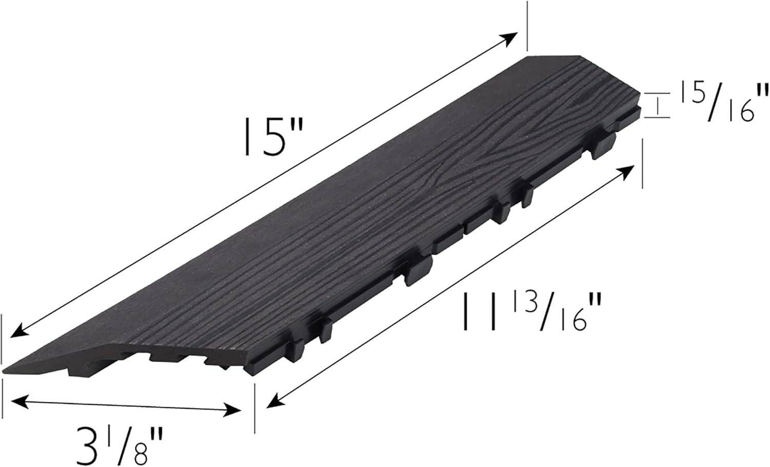 imageDesign House Square Deck Tiles Interlocking Wood Composite Decking 1000lb Weight Capacity Waterproof and UV Protected Russet Canyon Brown Covers 6 Square Feet 12Inch by 12Inch 6PackModern Ebony