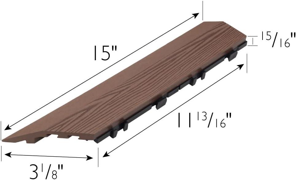 imageDesign House Square Deck Tiles Interlocking Wood Composite Decking 1000lb Weight Capacity Waterproof and UV Protected Russet Canyon Brown Covers 6 Square Feet 12Inch by 12Inch 6PackRusset Canyon
