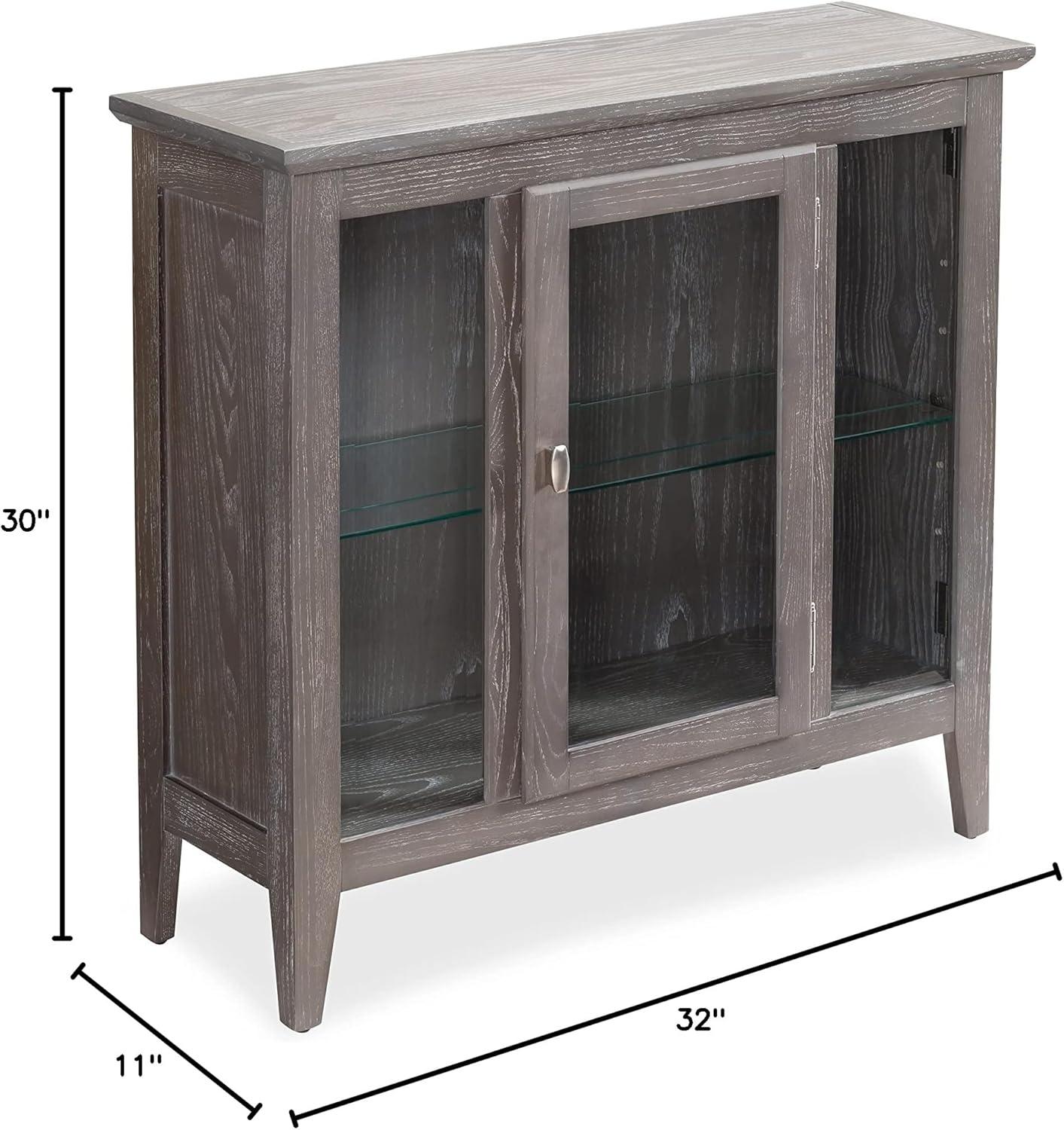 imageLeick Home 10000GR Entryway One Door Curio Cabinet with Interior Light Distressed Gray WashDistressed Gray Wash
