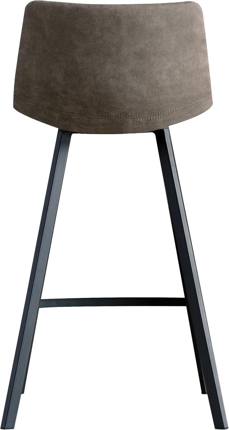 imageLeick Home 10136BLGR Upholstered Steel Base Microfiber Counter Stool Set of 2 for Kitchen Counters and Islands Dapple Gray and Matte Black