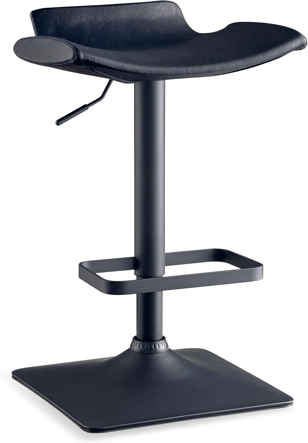 imageLeick Home 10138BL Adjustable Height Swivel Stool with Matte Black Base Set of 2 Black