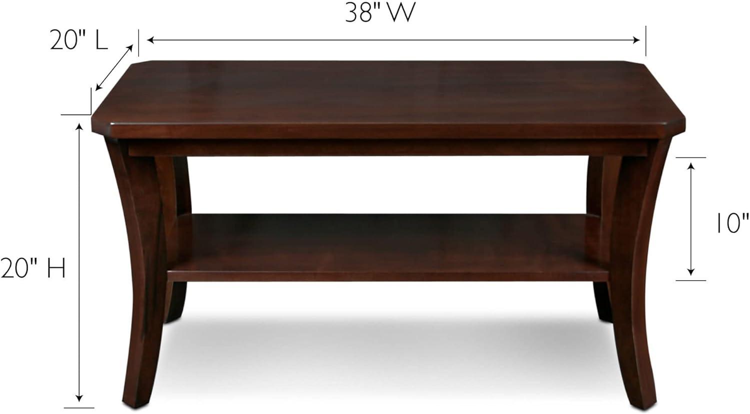 imageLeick Home 10303 Boa CondoApartment Coffee Table with Shelf Chocolate Oak