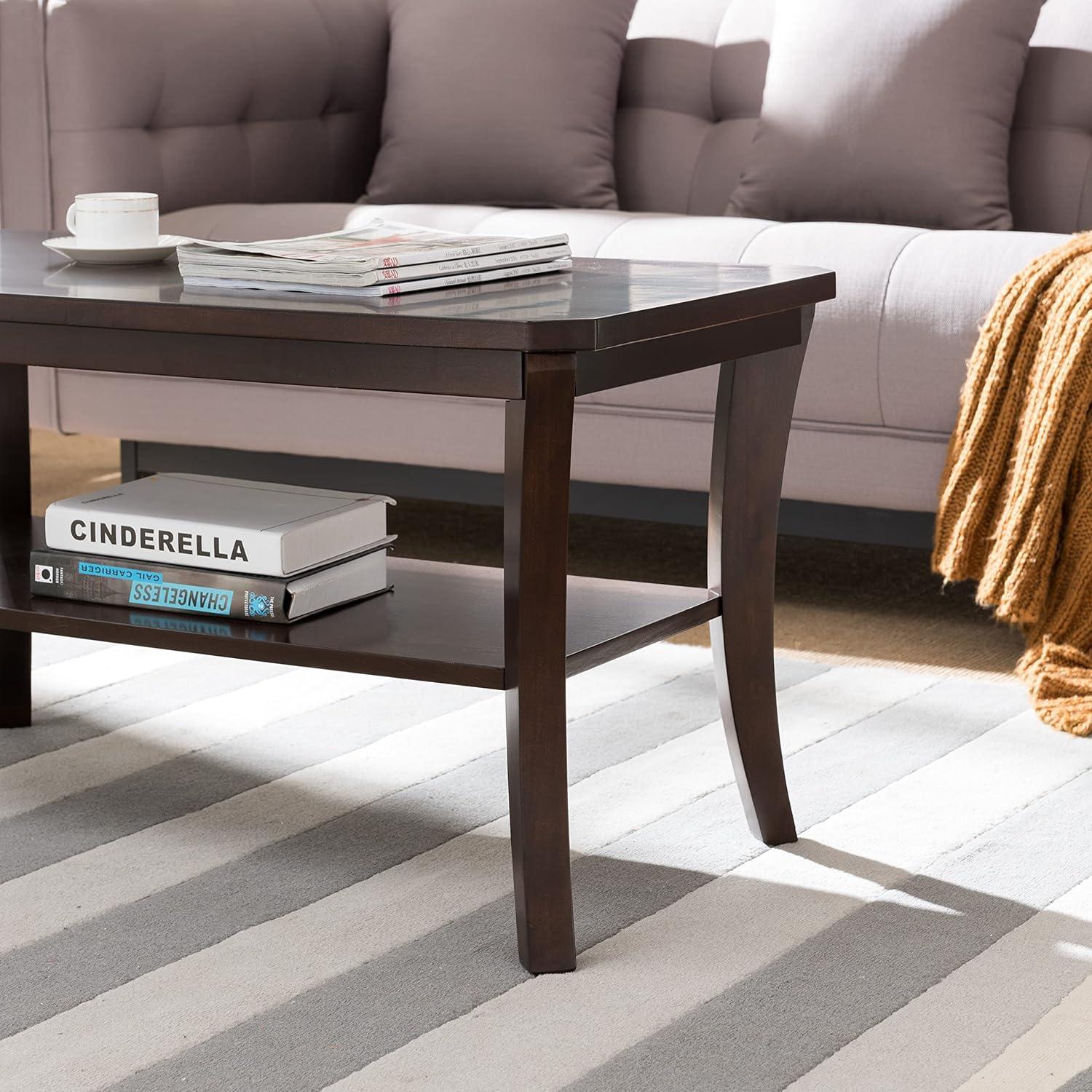 imageLeick Home 10303 Boa CondoApartment Coffee Table with Shelf Chocolate Oak
