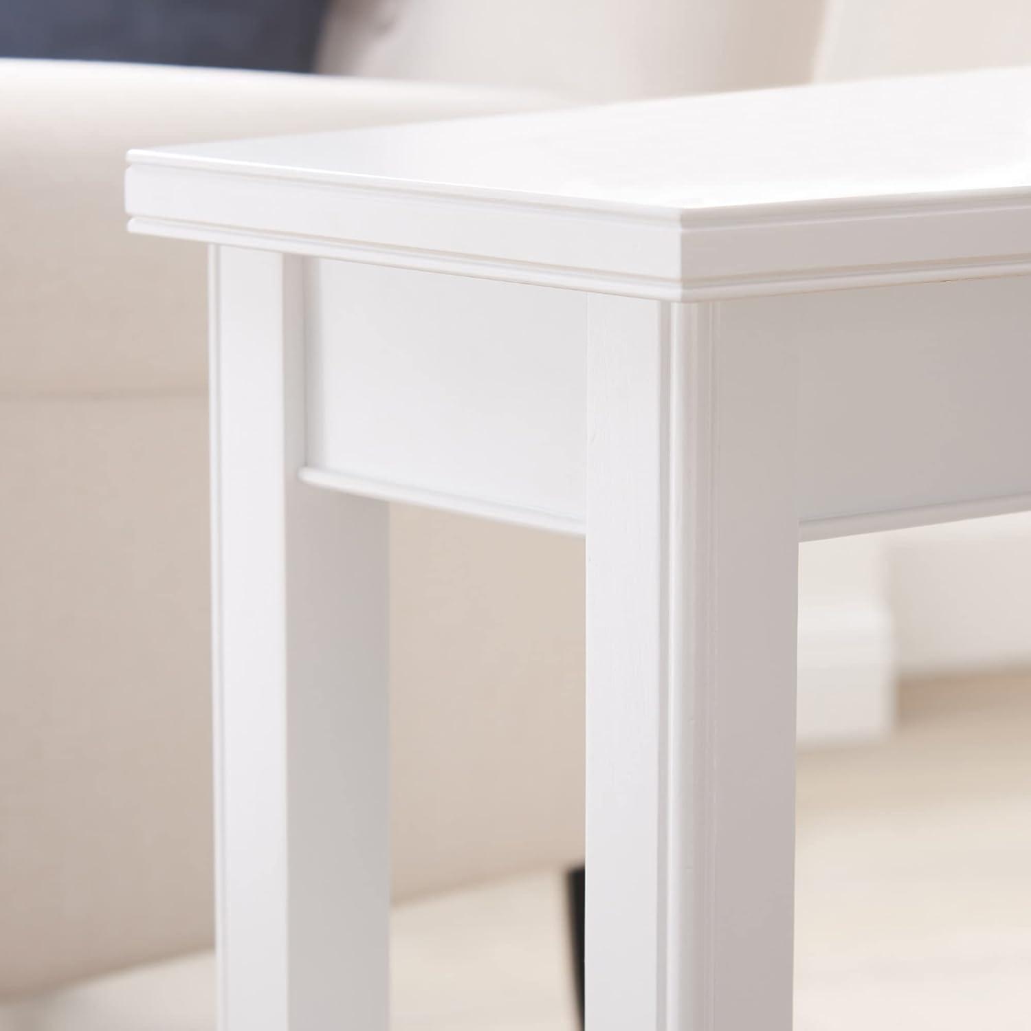 imageLeick Home 10502WT Laurent Recliner Wedge Table with Shelf White