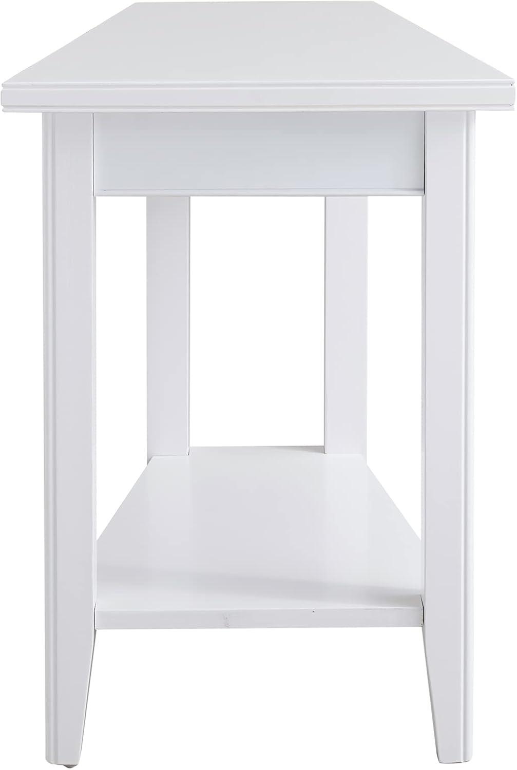 imageLeick Home 10502WT Laurent Recliner Wedge Table with Shelf White