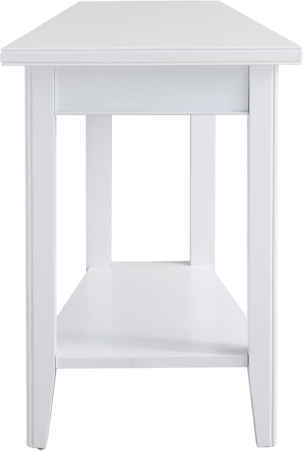 imageLeick Home 10502WT Laurent Recliner Wedge Table with Shelf White