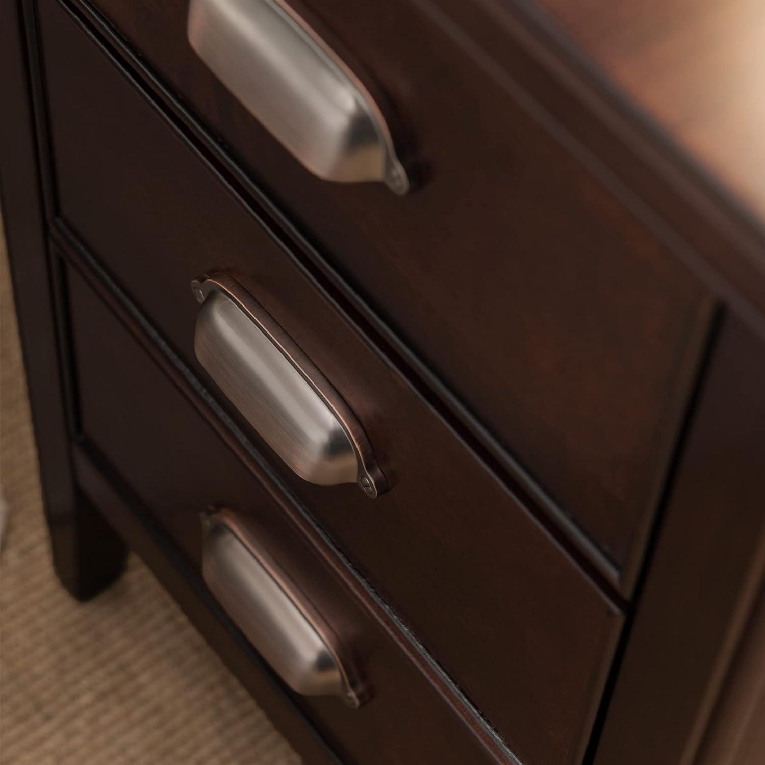 imageLeick Home 10508 Laurent Cabinet End Table with Top Drawer Door and 2plug ACUSB Outlet Chocolate Cherry