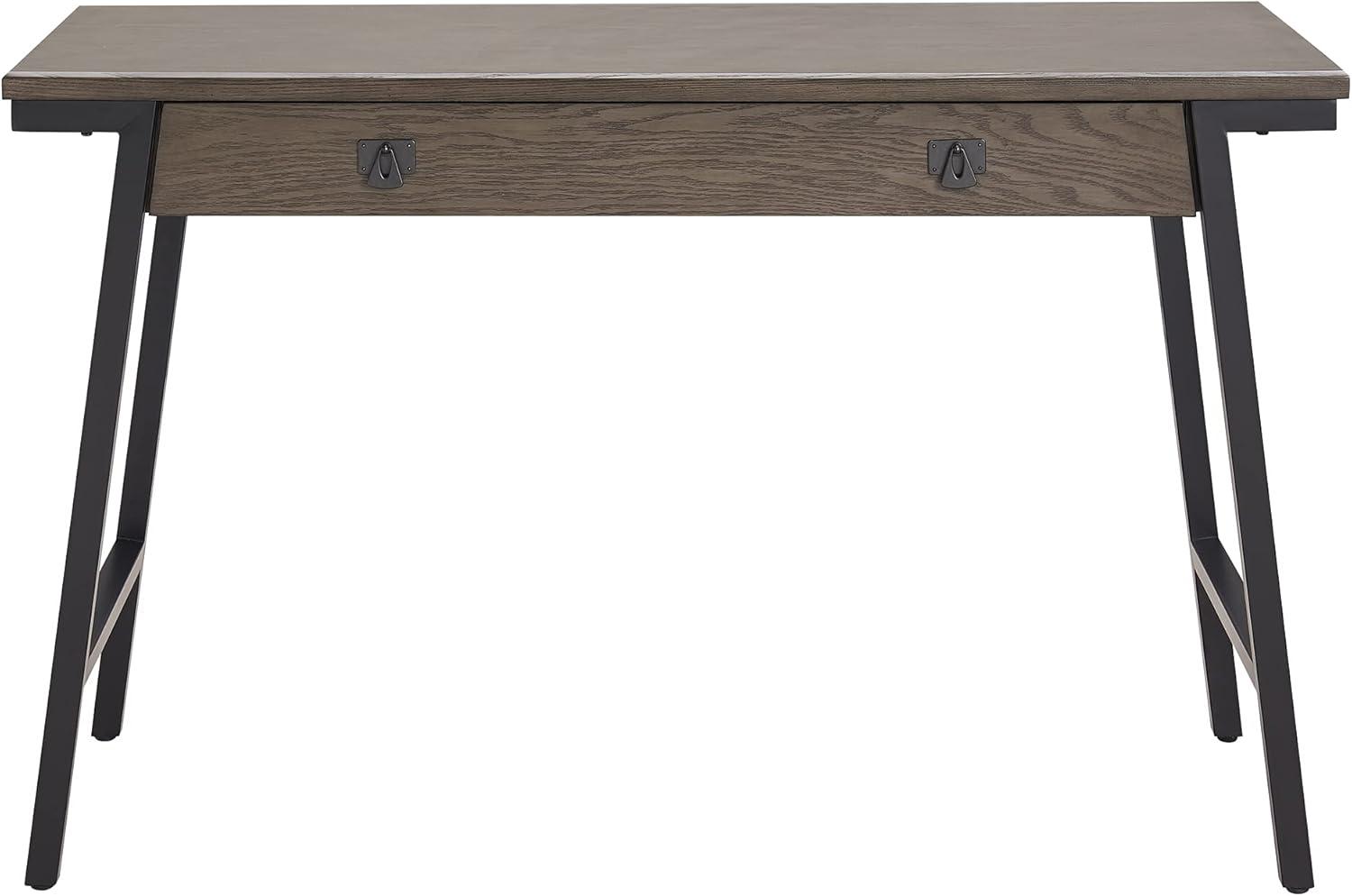 imageLeick Home 11400GR Empiria Mixed Metal and Wood Computer Desk GrayMatte BlackGrey