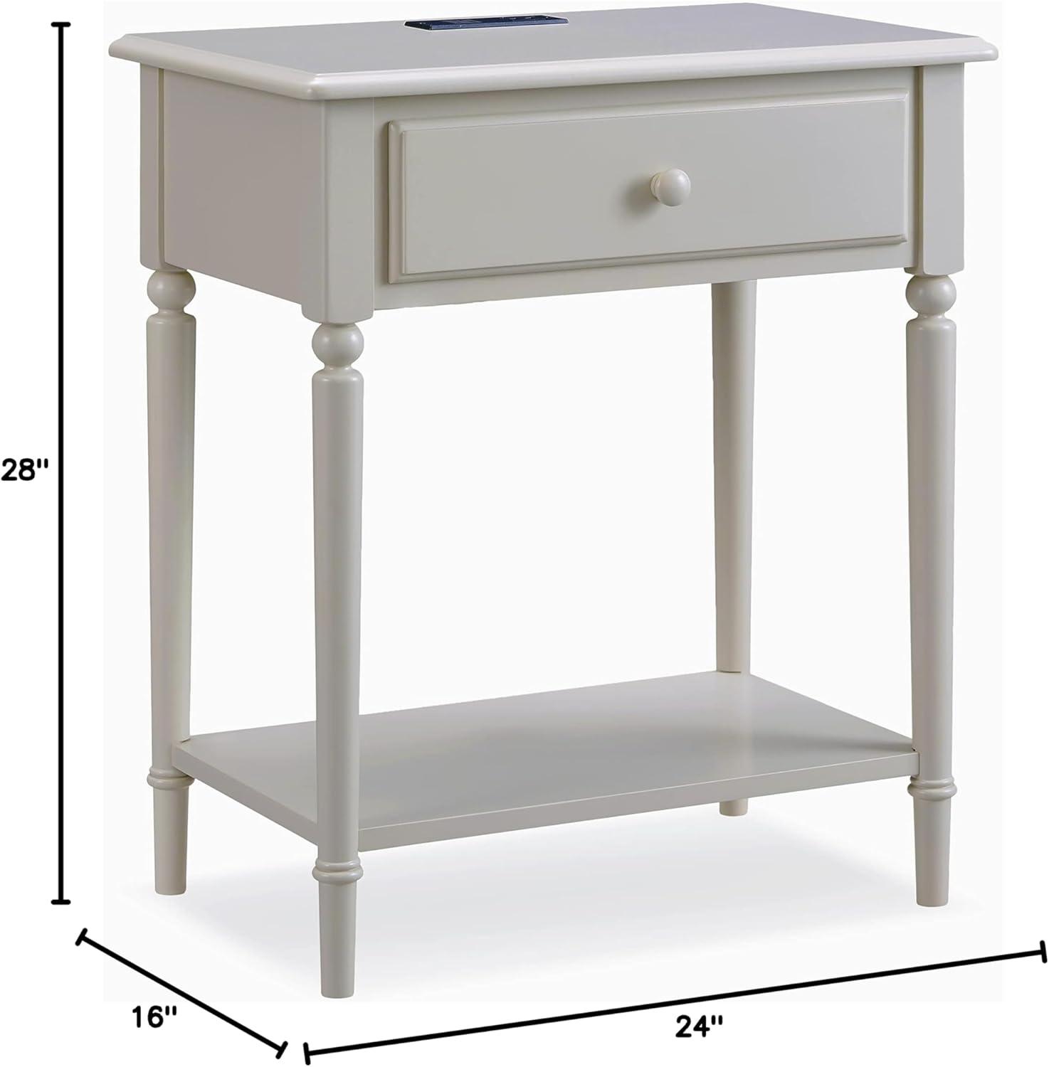 imageLeick Home 20028WT Coastal Two Drawer Double Hall Console Sofa Table with Shelf Orchid WhiteGreige