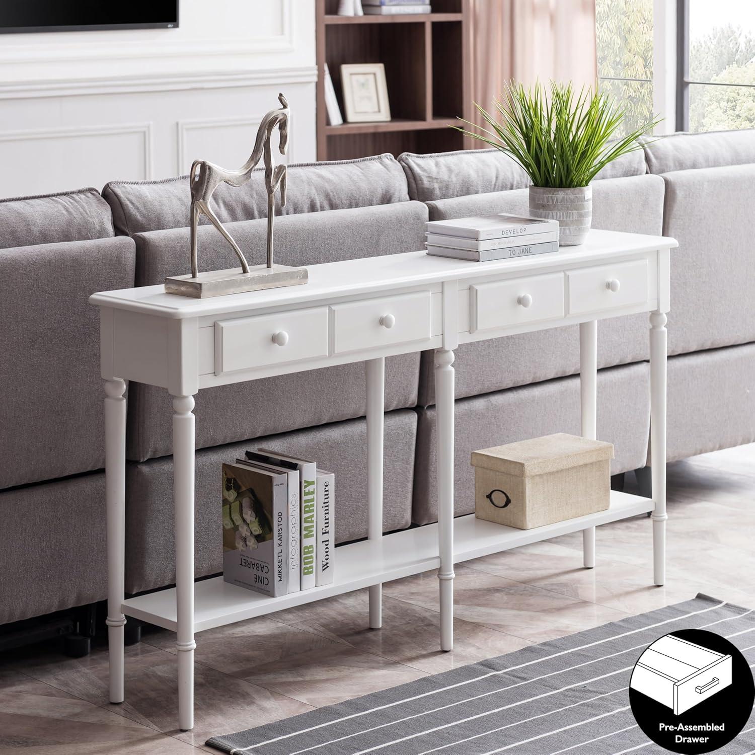 imageLeick Home 214445 Coastal Nightstand One Drawer Side Table with USBC Fast Charging Station ACUSB Charger and Shelf 2Pack Swan BlackOrchid White