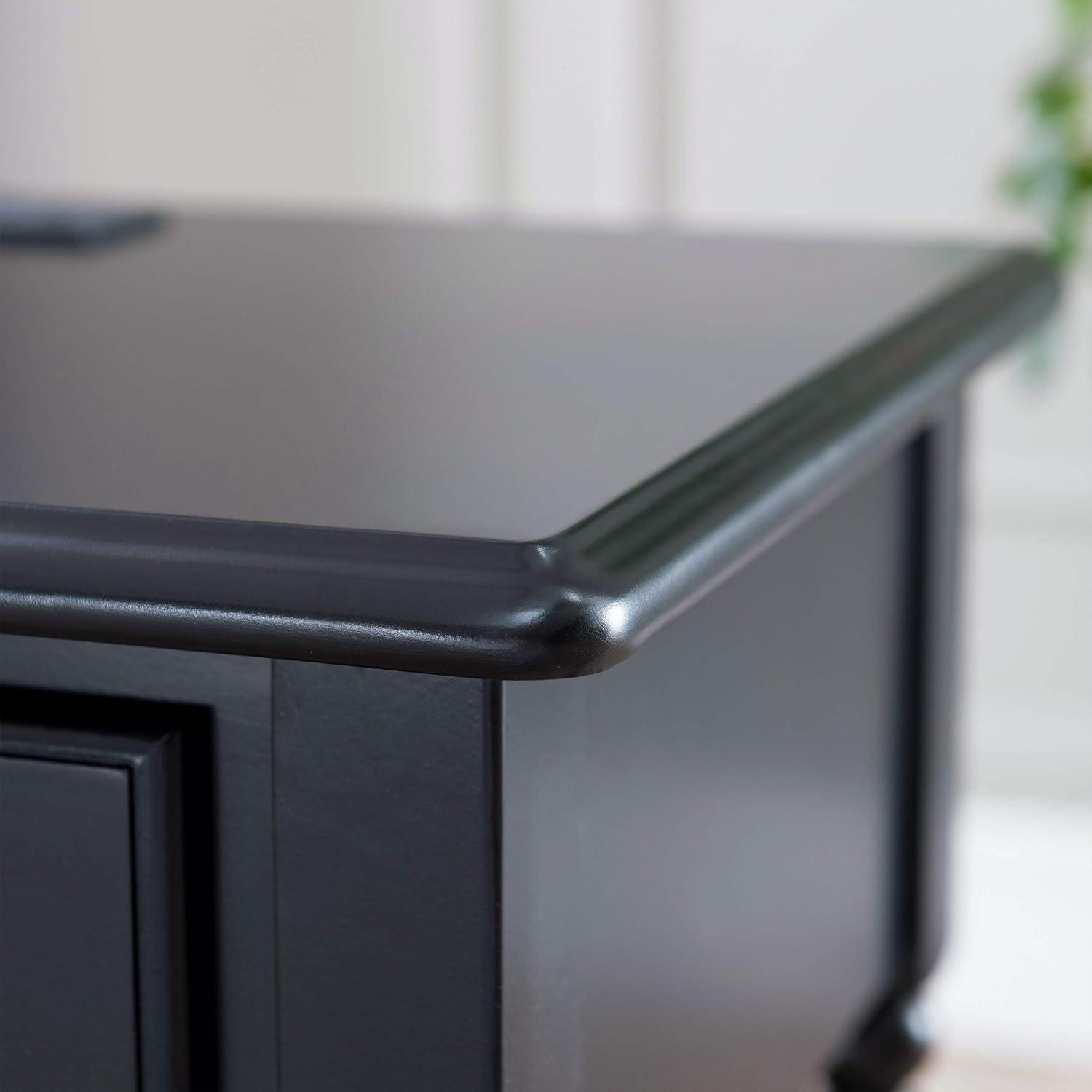 imageLeick Home 214445 Coastal Nightstand One Drawer Side Table with USBC Fast Charging Station ACUSB Charger and Shelf 2Pack Swan BlackSwan Black