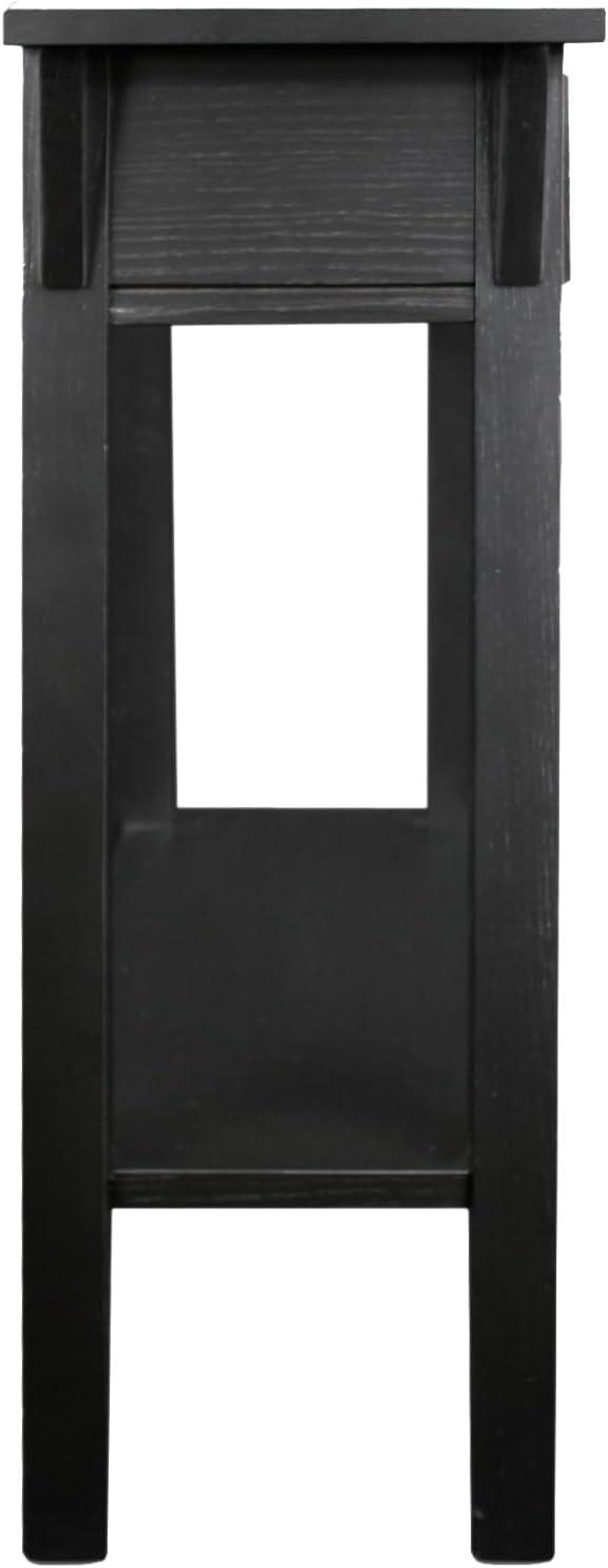 imageLeick Home 24032 Beckett One Drawer Hall Stand with Shelf for Living Room Hallway Entryway AnthracitePewterBlack