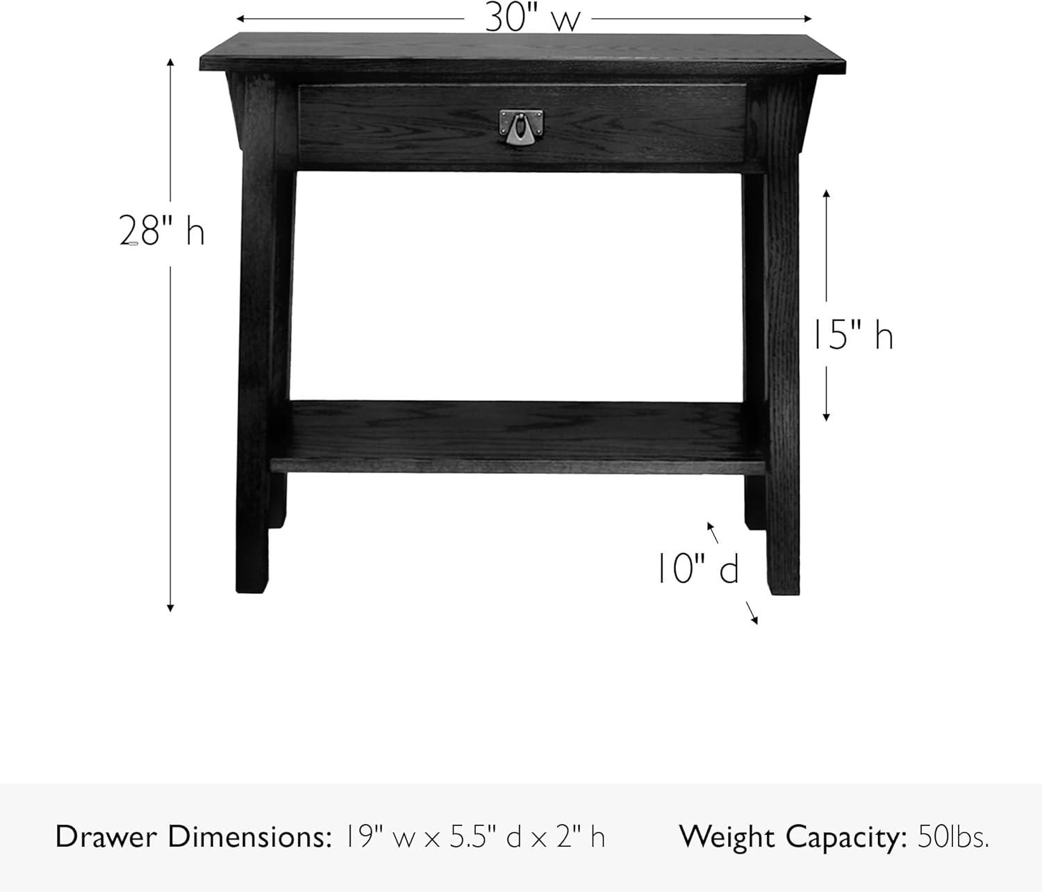 imageLeick Home 24032 Beckett One Drawer Hall Stand with Shelf for Living Room Hallway Entryway AnthracitePewterBlack