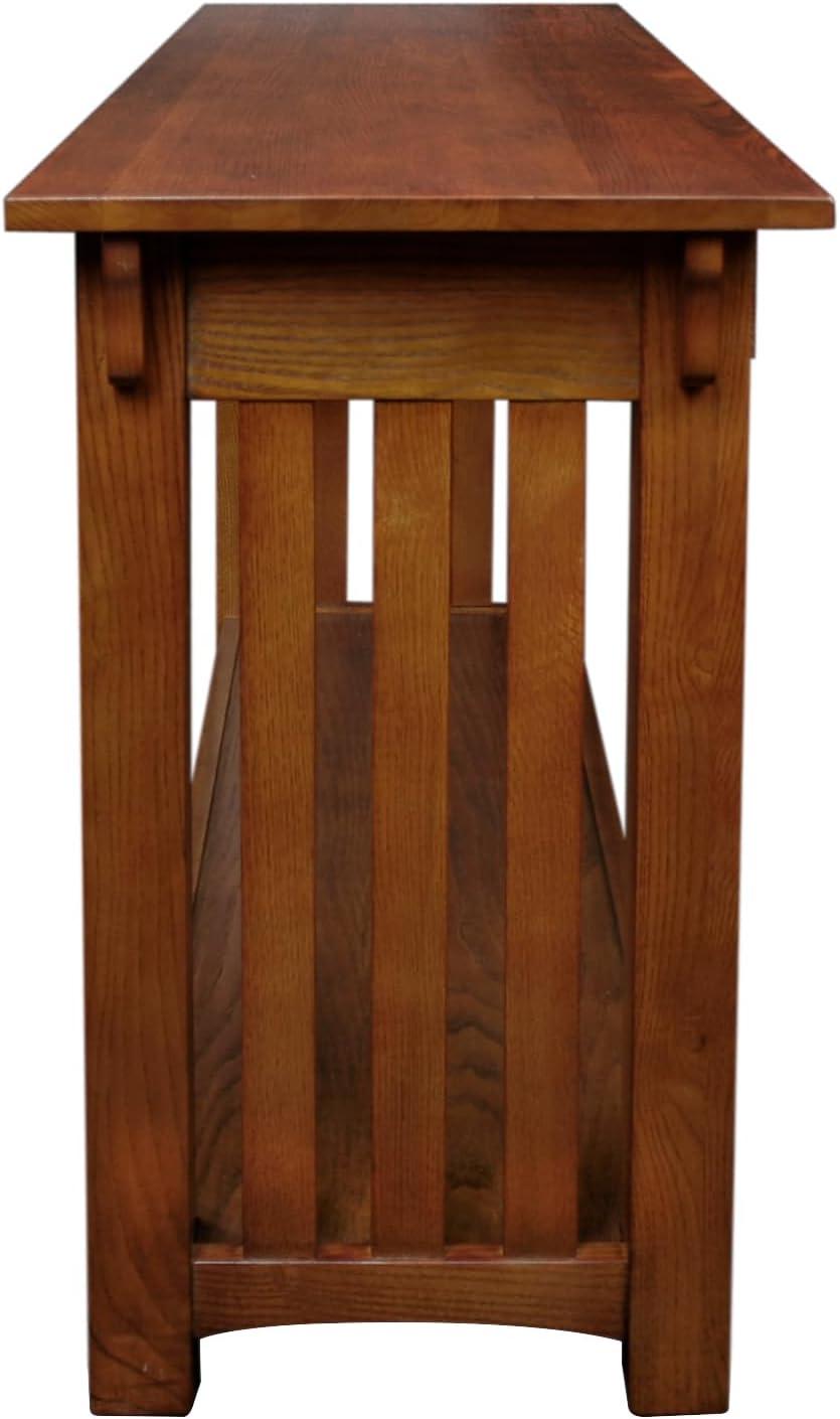 imageLeick Home 24032 Beckett One Drawer Hall Stand with Shelf for Living Room Hallway Entryway AnthracitePewterMedium Oak Blackened