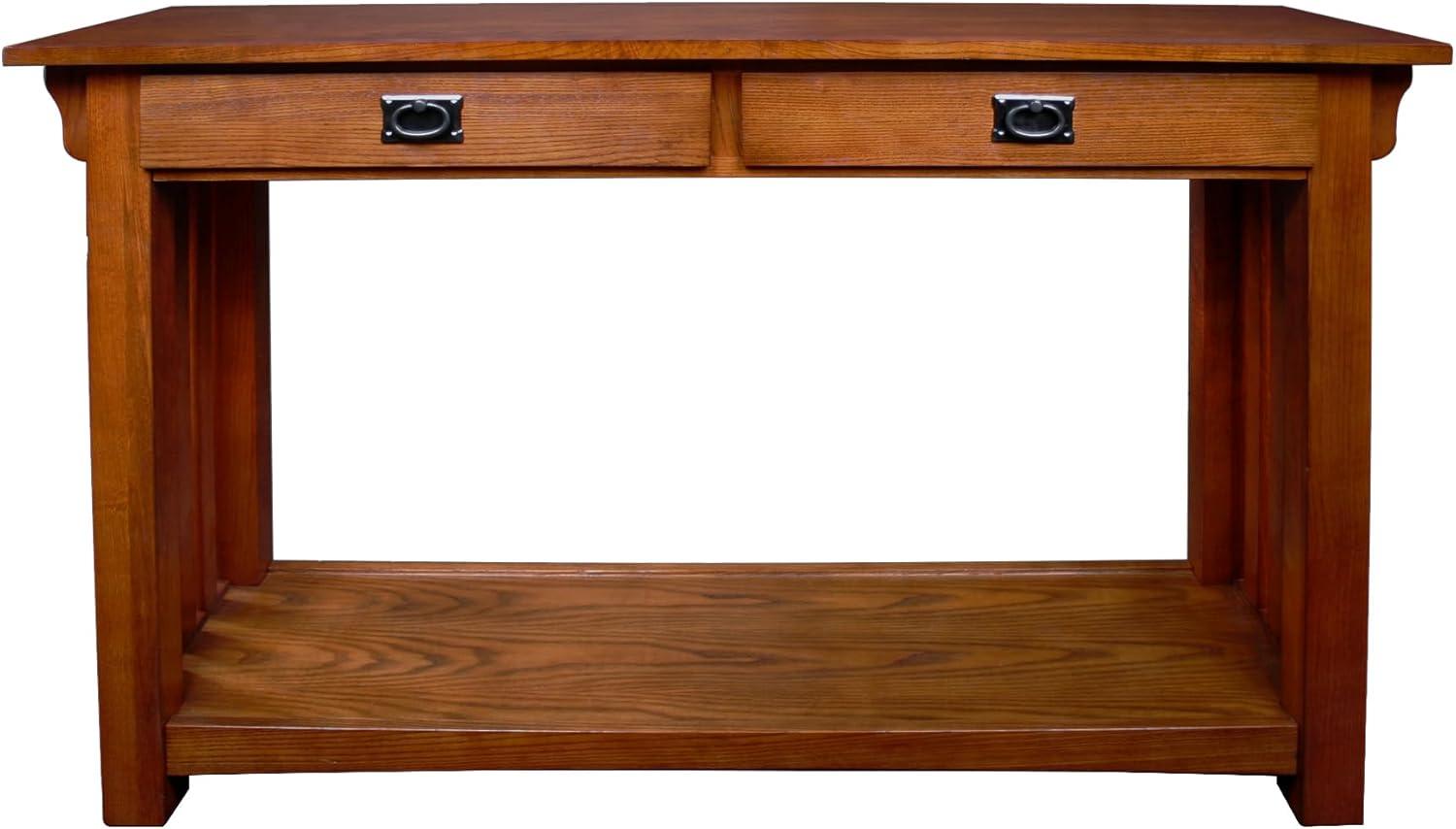 imageLeick Home 24032 Beckett One Drawer Hall Stand with Shelf for Living Room Hallway Entryway AnthracitePewterMedium Oak Blackened