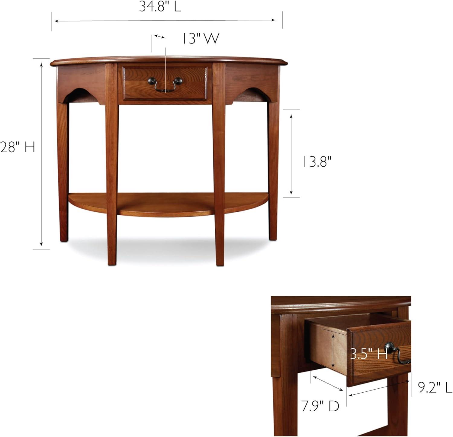 imageLeick Home 24032 Beckett One Drawer Hall Stand with Shelf for Living Room Hallway Entryway AnthracitePewterMedium Oak