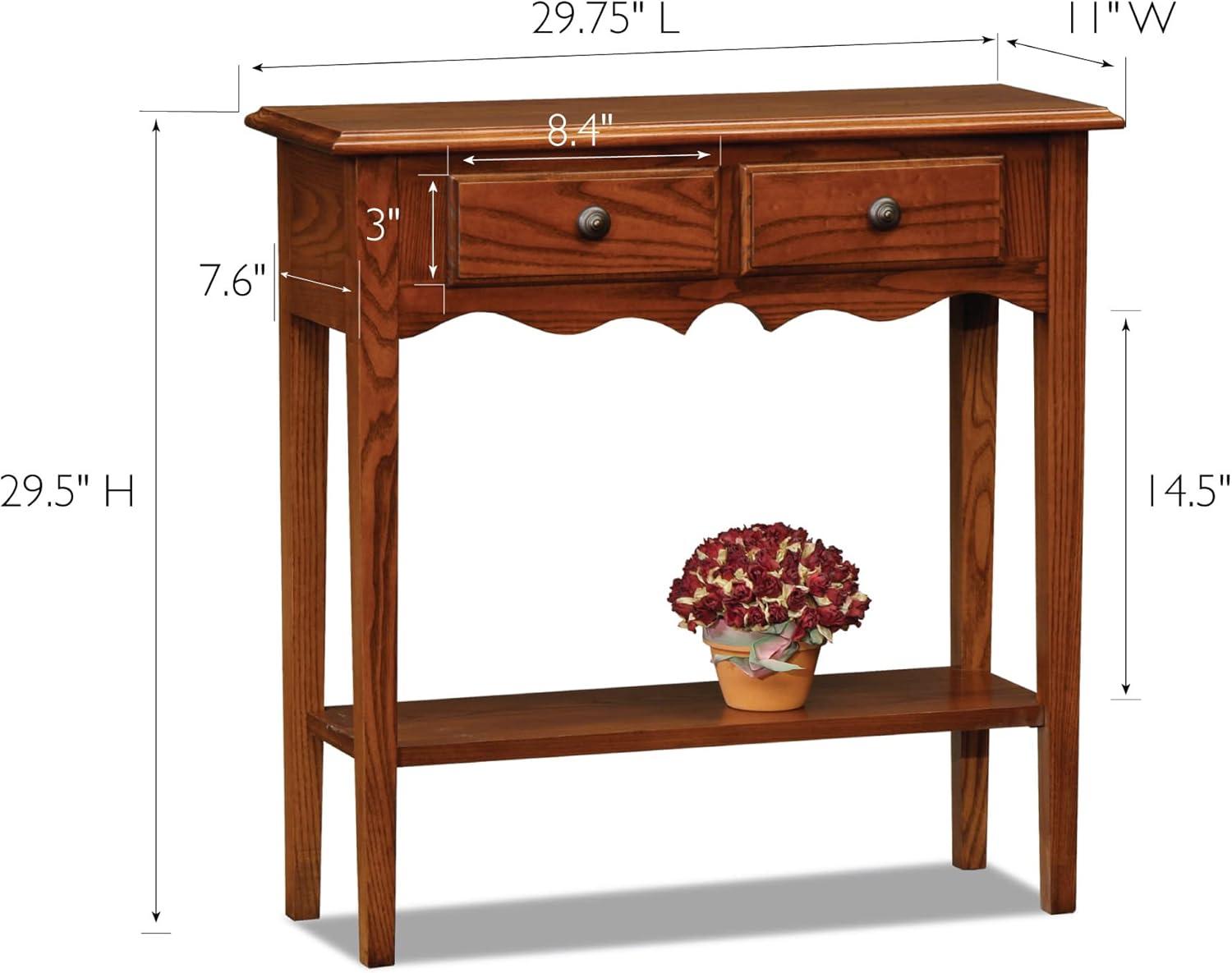 imageLeick Home 24032 Beckett One Drawer Hall Stand with Shelf for Living Room Hallway Entryway AnthracitePewterMedium Oak