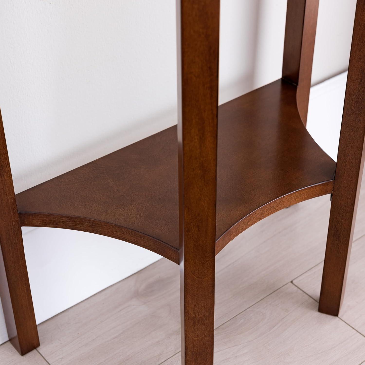 imageLeick Home 24032 Beckett One Drawer Hall Stand with Shelf for Living Room Hallway Entryway AnthracitePewterPecan