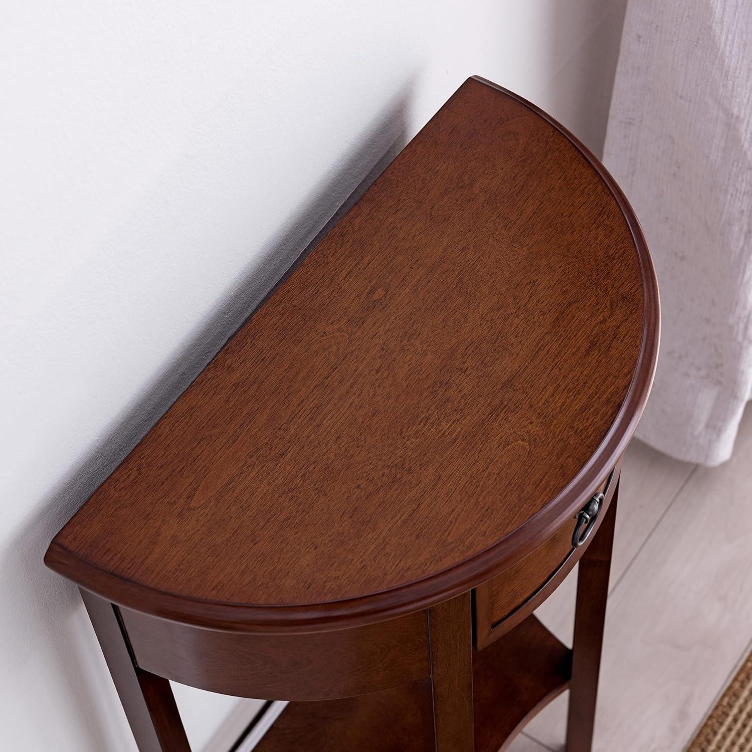 imageLeick Home 24032 Beckett One Drawer Hall Stand with Shelf for Living Room Hallway Entryway AnthracitePewterPecan