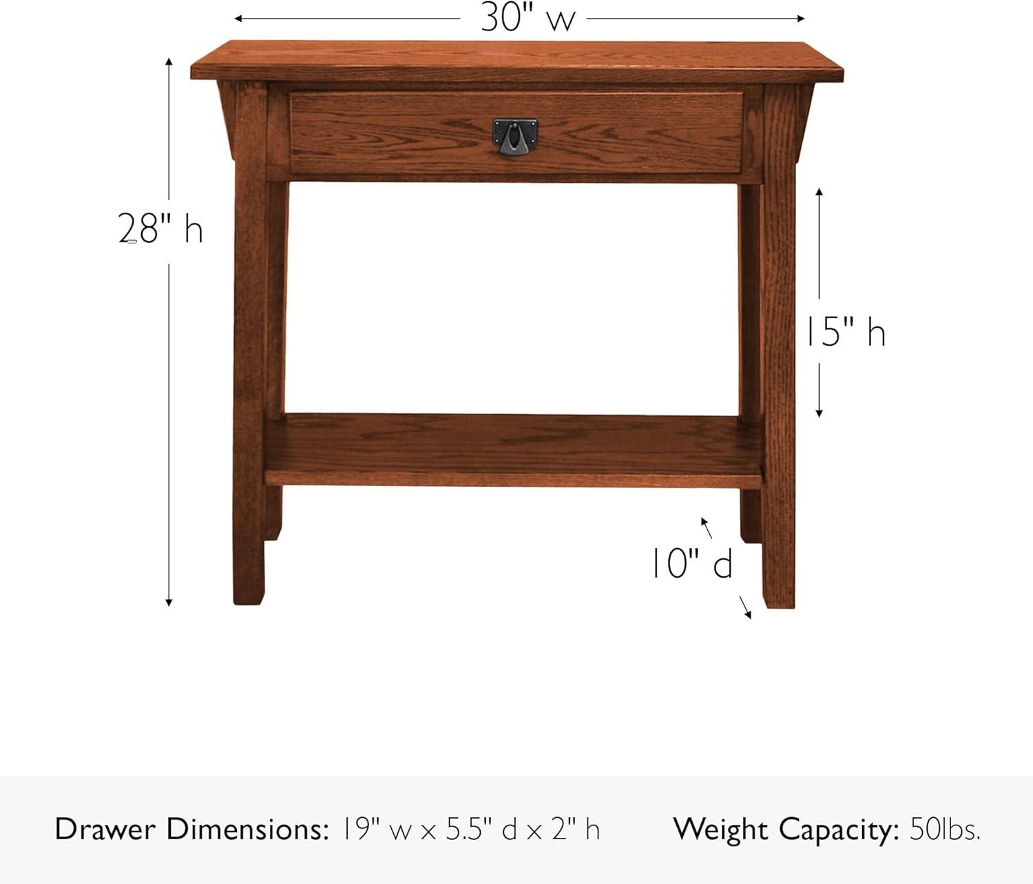 imageLeick Home 24032 Beckett One Drawer Hall Stand with Shelf for Living Room Hallway Entryway AnthracitePewterRusset