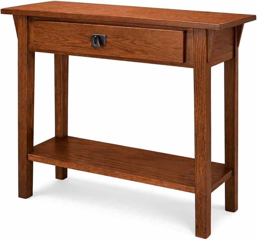 imageLeick Home 24032 Beckett One Drawer Hall Stand with Shelf for Living Room Hallway Entryway AnthracitePewterRusset