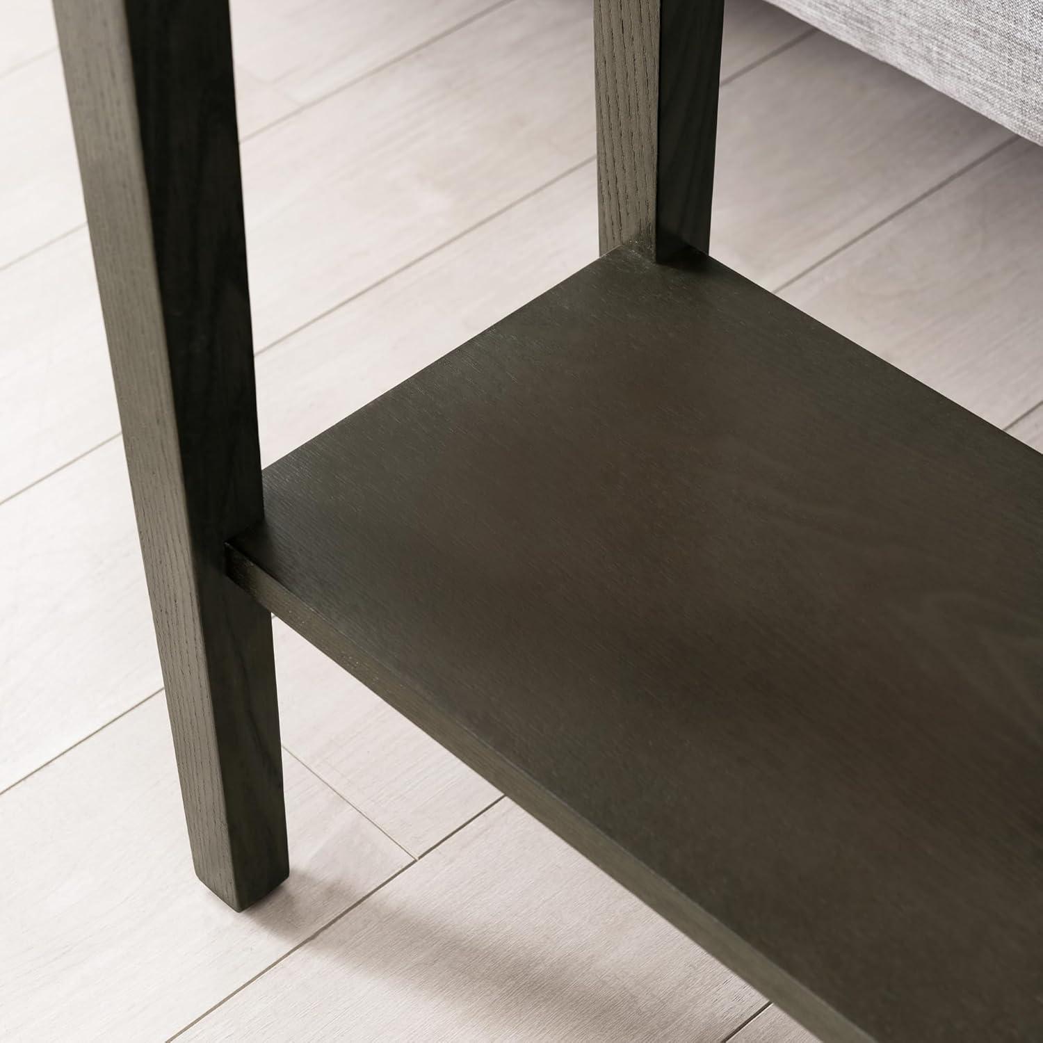 imageLeick Home 24032 Beckett One Drawer Hall Stand with Shelf for Living Room Hallway Entryway AnthracitePewterSmoke Gray Matte Black
